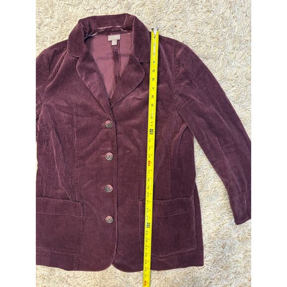J Jill Jacket Womens sz M burgundy Corduroy Blazer Button Up Coat - Picture 7 of 10